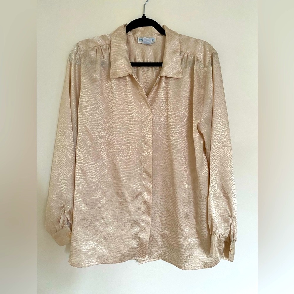 Cream Snake Print Blouse